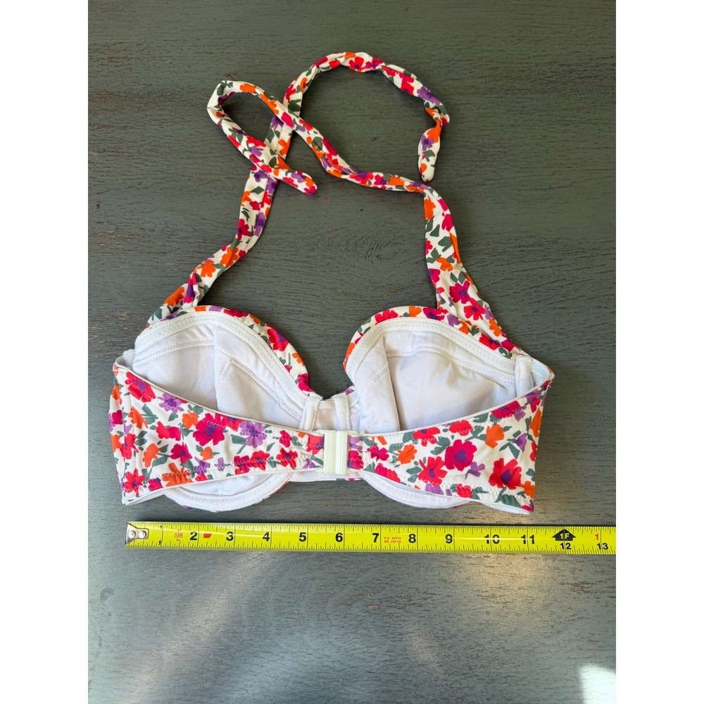 ASOS Swim Floral Underwire Halter Bikini Top Multi Color US 32DDD/F 02907743